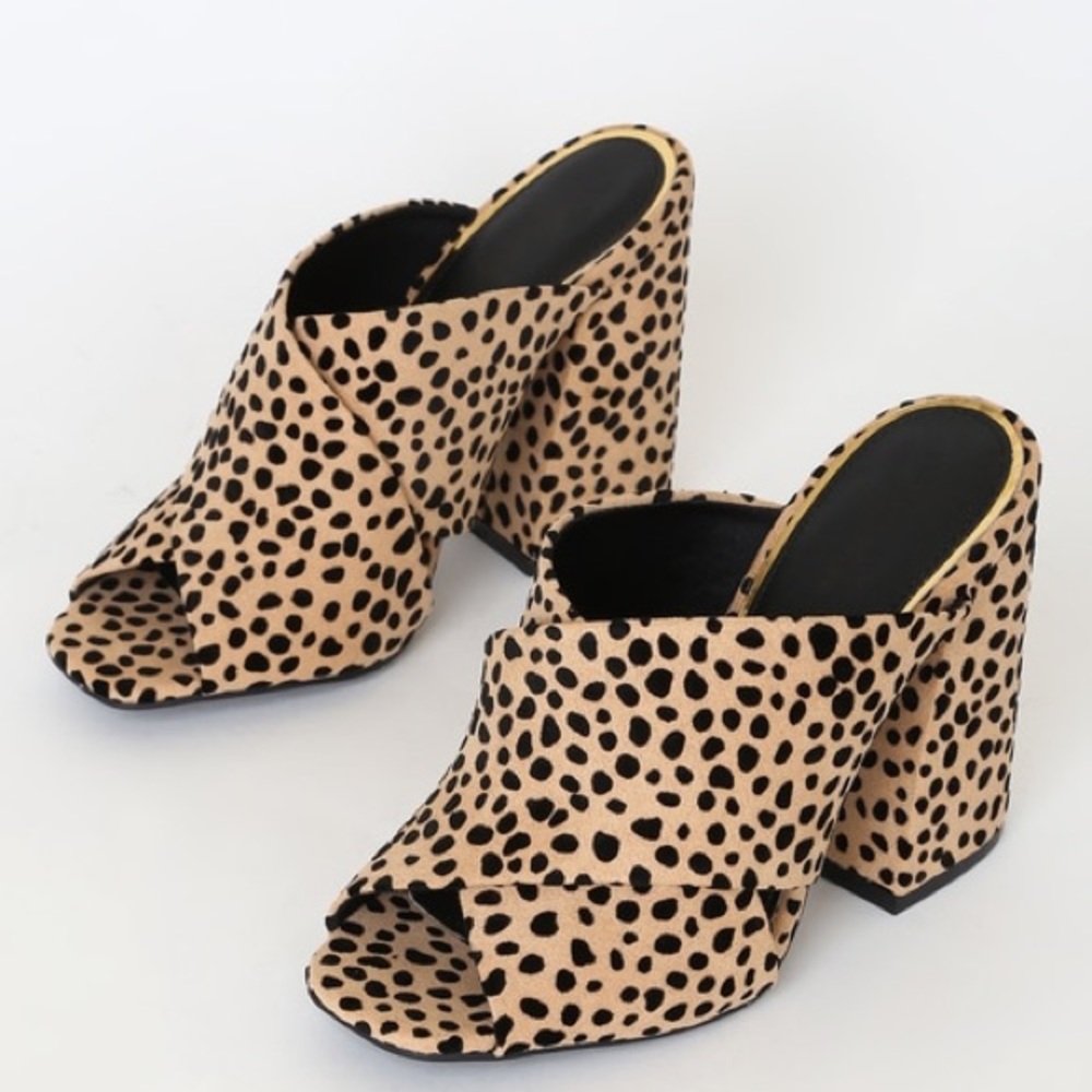 LAST PAIR LEFT! Must go! Aleka Leopard Spot Mules